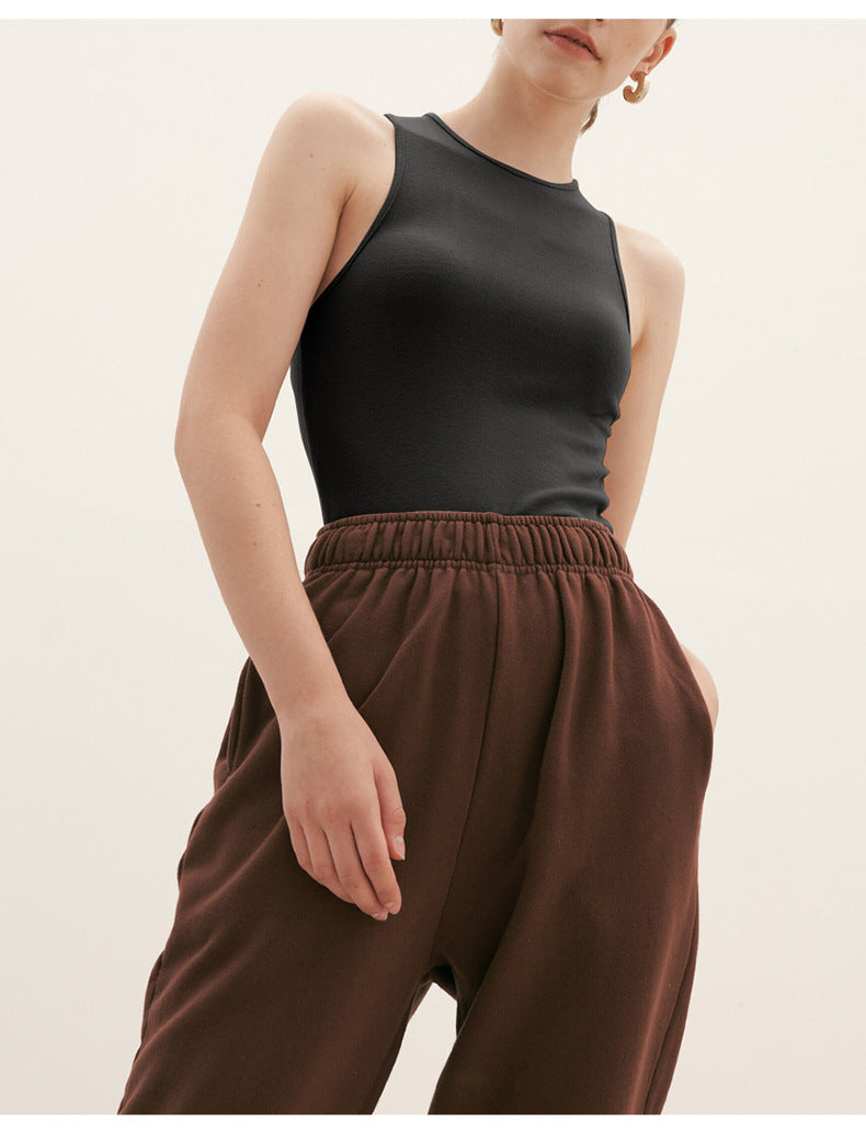 Soft Viscose Corset Top Women Bodycon Sleeveless Streetwear Gym Yoga Sports Tops and Tees Elegant and Youthful Woman Blouses