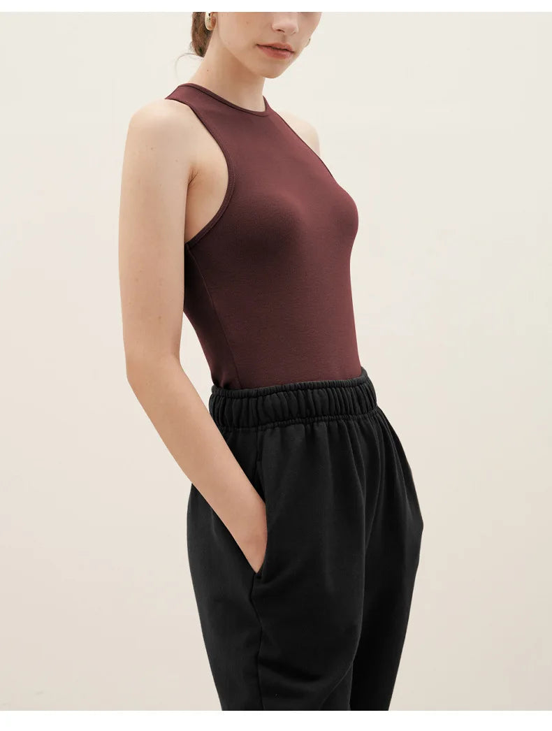 Soft Viscose Corset Top Women Bodycon Sleeveless Streetwear Gym Yoga Sports Tops and Tees Elegant and Youthful Woman Blouses