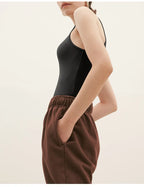Soft Viscose Corset Top Women Bodycon Sleeveless Streetwear Gym Yoga Sports Tops and Tees Elegant and Youthful Woman Blouses