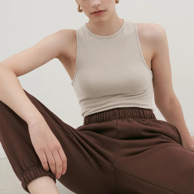 Soft Viscose Corset Top Women Bodycon Sleeveless Streetwear Gym Yoga Sports Tops and Tees Elegant and Youthful Woman Blouses