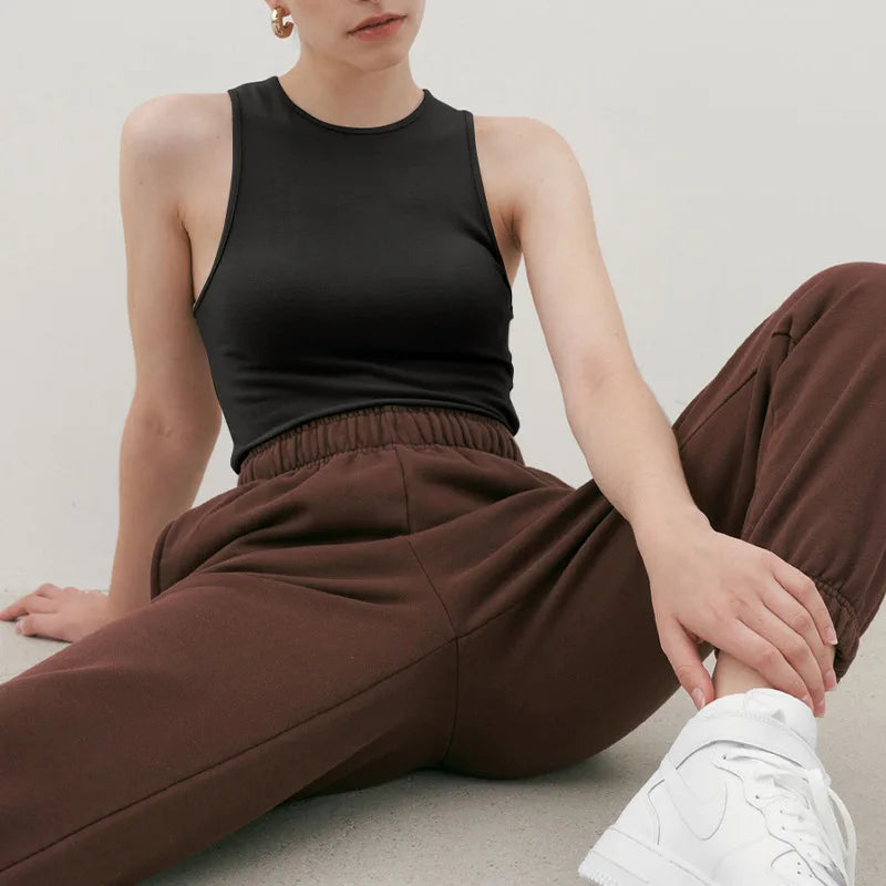 Soft Viscose Corset Top Women Bodycon Sleeveless Streetwear Gym Yoga Sports Tops and Tees Elegant and Youthful Woman Blouses
