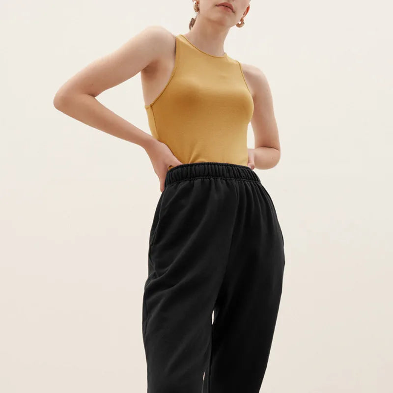 Soft Viscose Corset Top Women Bodycon Sleeveless Streetwear Gym Yoga Sports Tops and Tees Elegant and Youthful Woman Blouses