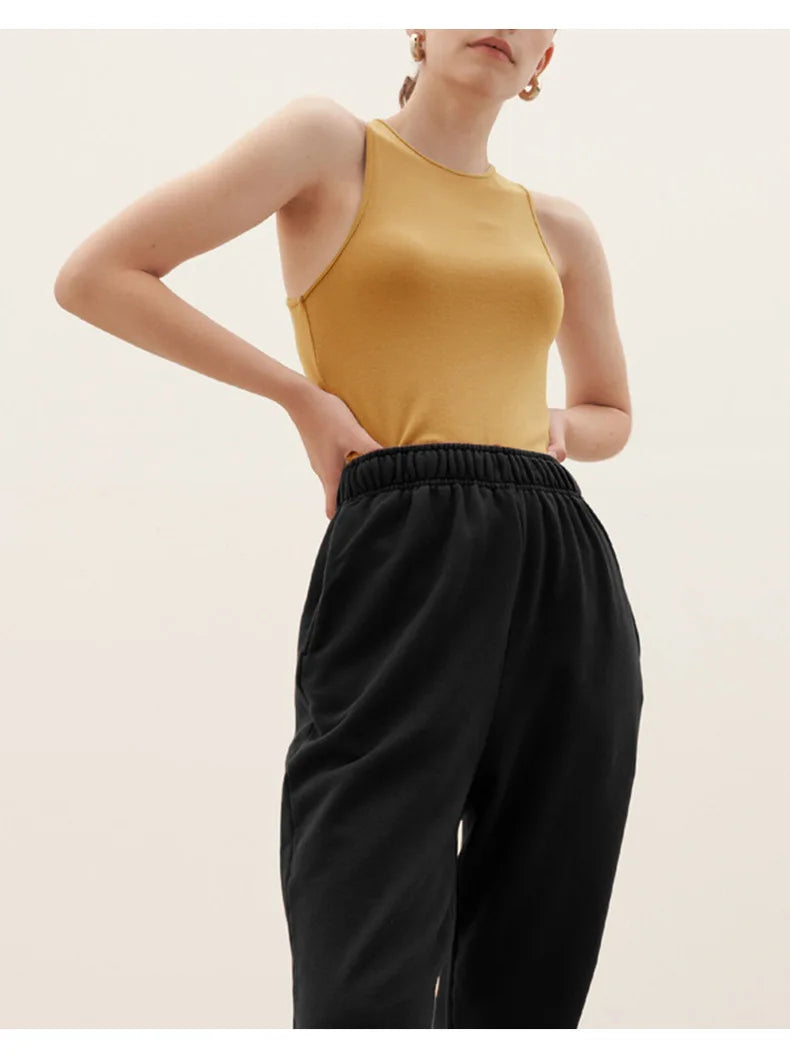Soft Viscose Corset Top Women Bodycon Sleeveless Streetwear Gym Yoga Sports Tops and Tees Elegant and Youthful Woman Blouses