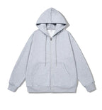 Men's Long Sleeve Zipper Hoodie Autumn Winter Fashion Casual Loose Fit Sweatshirt Sportswear Male Outfit