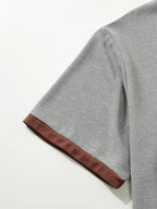 summer Casual breathable Men Tops Patchwork pocket sports pullover Textured Male Loose round collar short sleeve men T-shirts