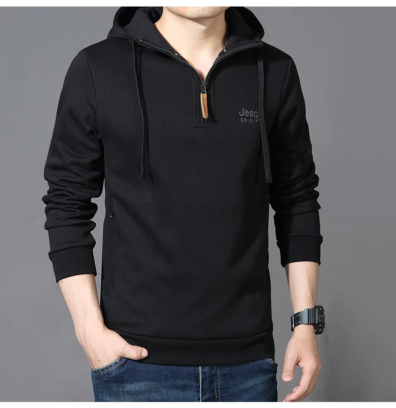 Spring Autumn Casual Hoodie Men Loose Fce Long Sve T-irt Sports Outerwear Comfortable Breathable Cotton Polyester Blend