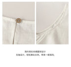 100% Linen Tank Top Women 2026 Summer Breathable Short Tops Sleeveless Casual Loose Cotton Linen Drawstring Crop Tops