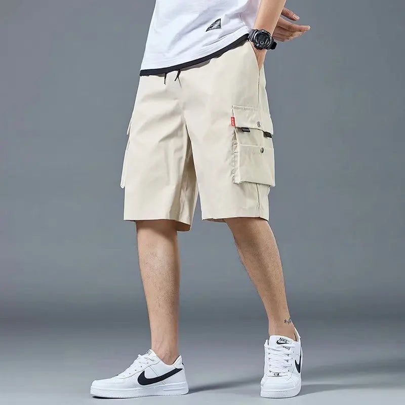 Loose Casual Basketball Shorts for Men Summer Trendy American Style Loose plus Size Workwear Five-Quarter Length Pants