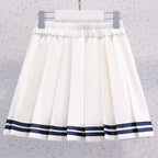 Girls Summer Casual Striped Sailor Collar Short Sleeve Suits 4 6 8 10 12 14 Years Girls JK Style Fashion Tops+Skirts 2pcs Sets