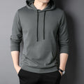 Spring Autumn Thin Pure Cotton Hoodie Men's Slim Fit Korean Sle Trendy  Color Long Sve T-irt Casual Comfortable