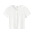 Semir Short Sleeve T-Shirt Women Cropped Petite-Friendly Elegant 2025 New Summer Embroidered Slim Fit Cardigan Versatile
