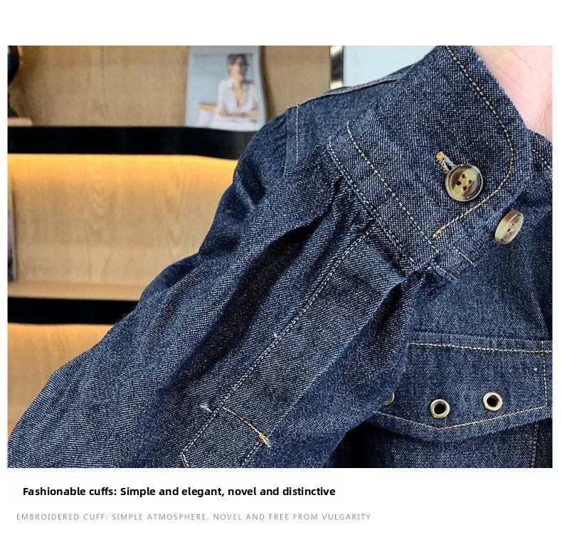 New Men's Denim Shirt Pure Cotton Washed Fashion Top Youth Style Japanese Design Autumn Collection Slim Fit Long Sleeve Casua...