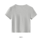 Semir Short Sleeve T-Shirt Women Cropped Petite-Friendly Elegant 2025 New Summer Embroidered Slim Fit Cardigan Versatile
