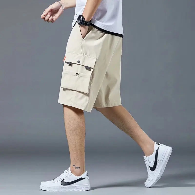 Loose Casual Basketball Shorts for Men Summer Trendy American Style Loose plus Size Workwear Five-Quarter Length Pants
