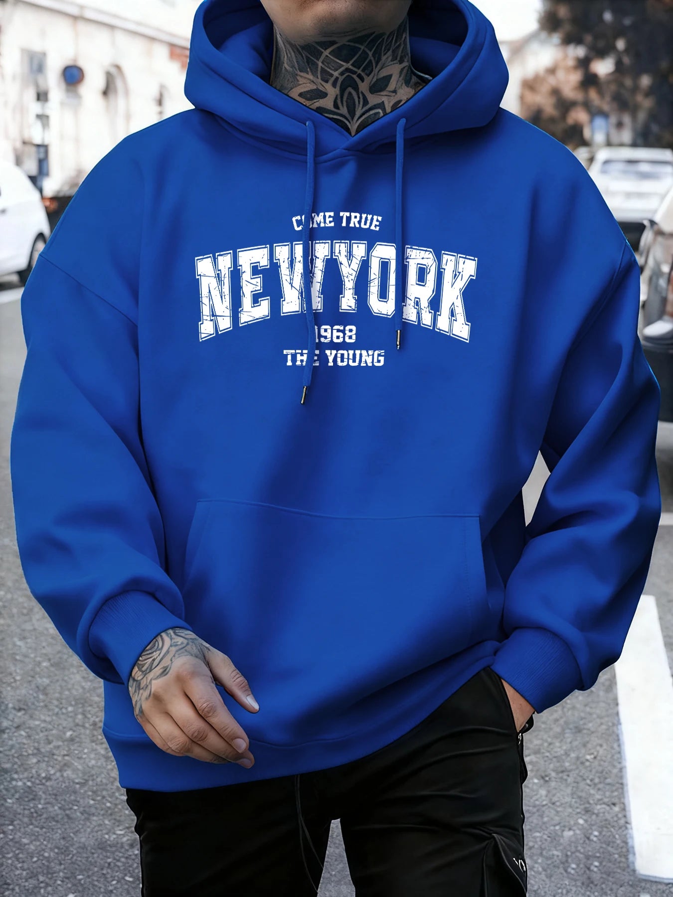 Come Ture New York 1968 The Young Printed Man Pullover Trendy Fleece Hoodie Autumn O-Neck Clothes Crewneck Male Sportswear