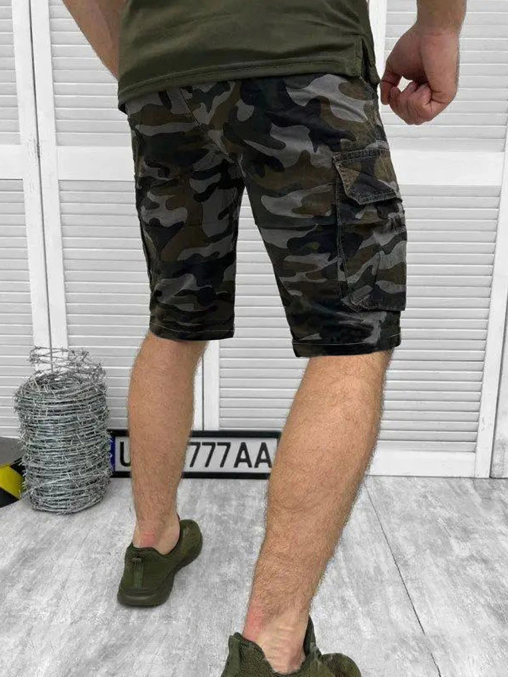 Summer new men's fashionable workwear shorts, outdoor casual camouflage shorts, five quarter pants for men