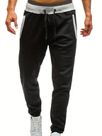 Loose Fit Men's Casual Pants Spring New Style Youth Elastic Pure Color Cuffed Long Trousers Breathable Machine Washable