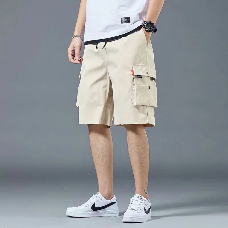 Loose Casual Basketball Shorts for Men Summer Trendy American Style Loose plus Size Workwear Five-Quarter Length Pants
