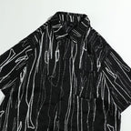 Stay Cool in Style with Our Black Patterned Short Sleeve Men's Shirt