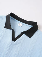 Men's Casual Knitted Polo Shirt Short Sleeve Pure Color Business Style Neck Roll up Summer Fashion City Wear for 24-35 Years Old