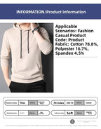 Spring Autumn Thin Pure Cotton Hoodie Men's Slim Fit Korean Sle Trendy  Color Long Sve T-irt Casual Comfortable