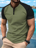 Men's Summer Quick-dry  Shirt Button-down Henry Collar Sport  Top Thin Cool Sensation Pure Color Other Style