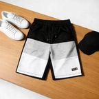 Men's Casual Color Block Short Pants American Loose Straight Leg Five-Quarter Length Summer New Sporty Trendy Polyester Fiber
