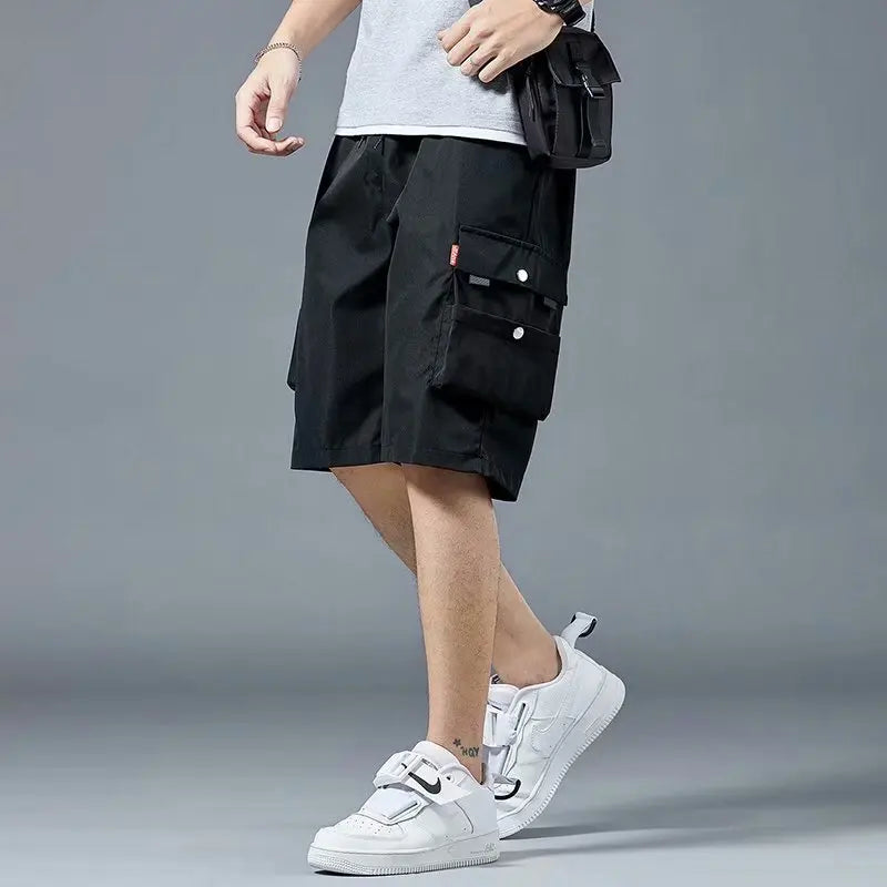 Loose Casual Basketball Shorts for Men Summer Trendy American Style Loose plus Size Workwear Five-Quarter Length Pants