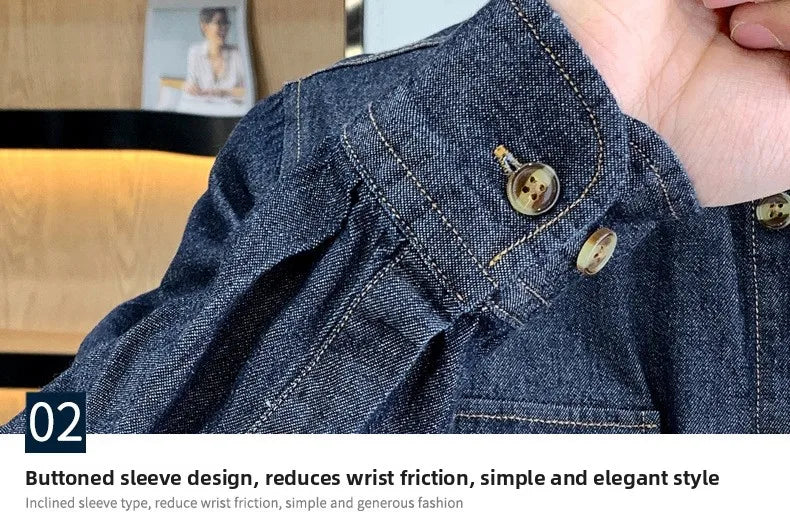 New Men's Denim Shirt Pure Cotton Washed Fashion Top Youth Style Japanese Design Autumn Collection Slim Fit Long Sleeve Casua...