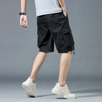Loose Casual Basketball Shorts for Men Summer Trendy American Style Loose plus Size Workwear Five-Quarter Length Pants