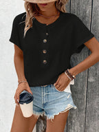 Europe and America large solid color short sleeve T-shirt women summer new loose V-neck casual all-matching three-point sleeve b