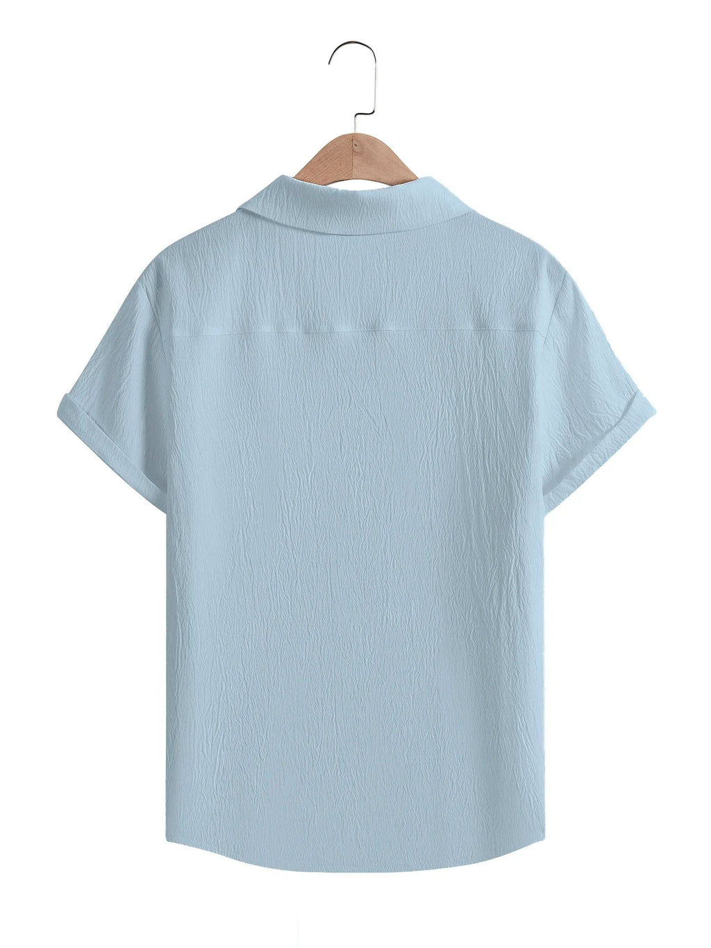 Men's Casual Button Down Shirts Short Sleeve Textured Summer Beach Shirt Cuban Vacation Shirts with Pocket S-XXXL