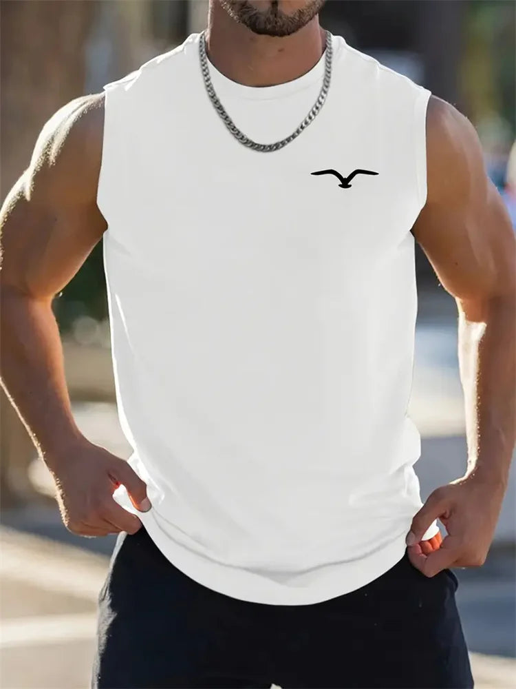New Trend Men's Pull-Over Crew Neck Vest Mesh Fitness Breathable Vest Blazer Men's Quick Drying Sweat Absorption T-Shirt