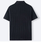 Summe Embroidery Men's Short Sleeved Fashion knitted Shirt 2025 Men's Business Solid Color Casual Button Cardigan POLO Shirt Top