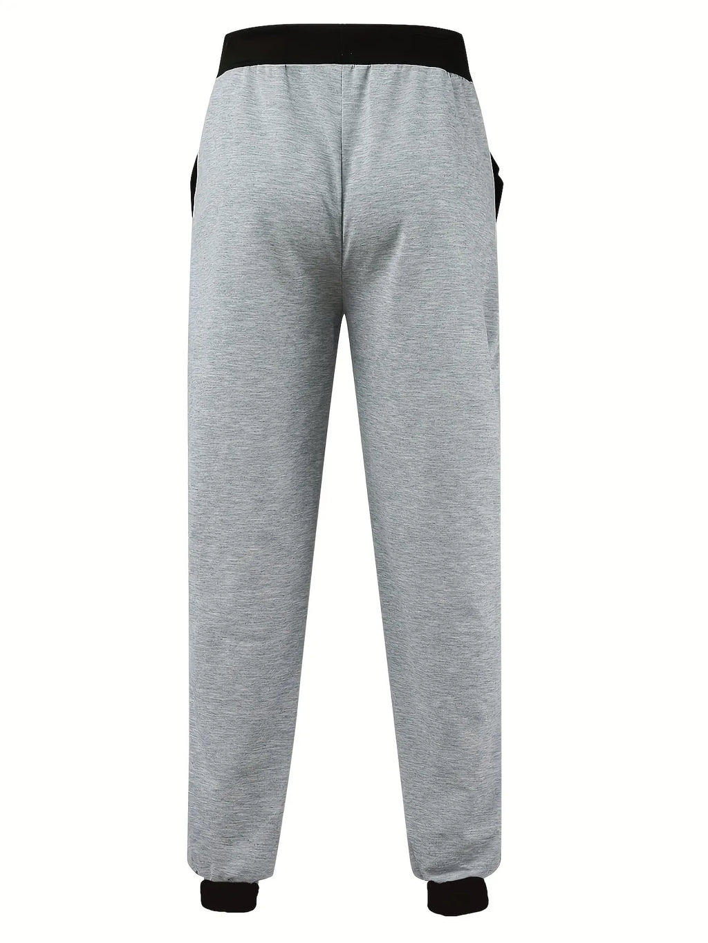 Loose Fit Men's Casual Pants Spring New Style Youth Elastic Pure Color Cuffed Long Trousers Breathable Machine Washable