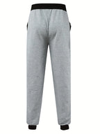 Loose Fit Men's Casual Pants Spring New Style Youth Elastic Pure Color Cuffed Long Trousers Breathable Machine Washable