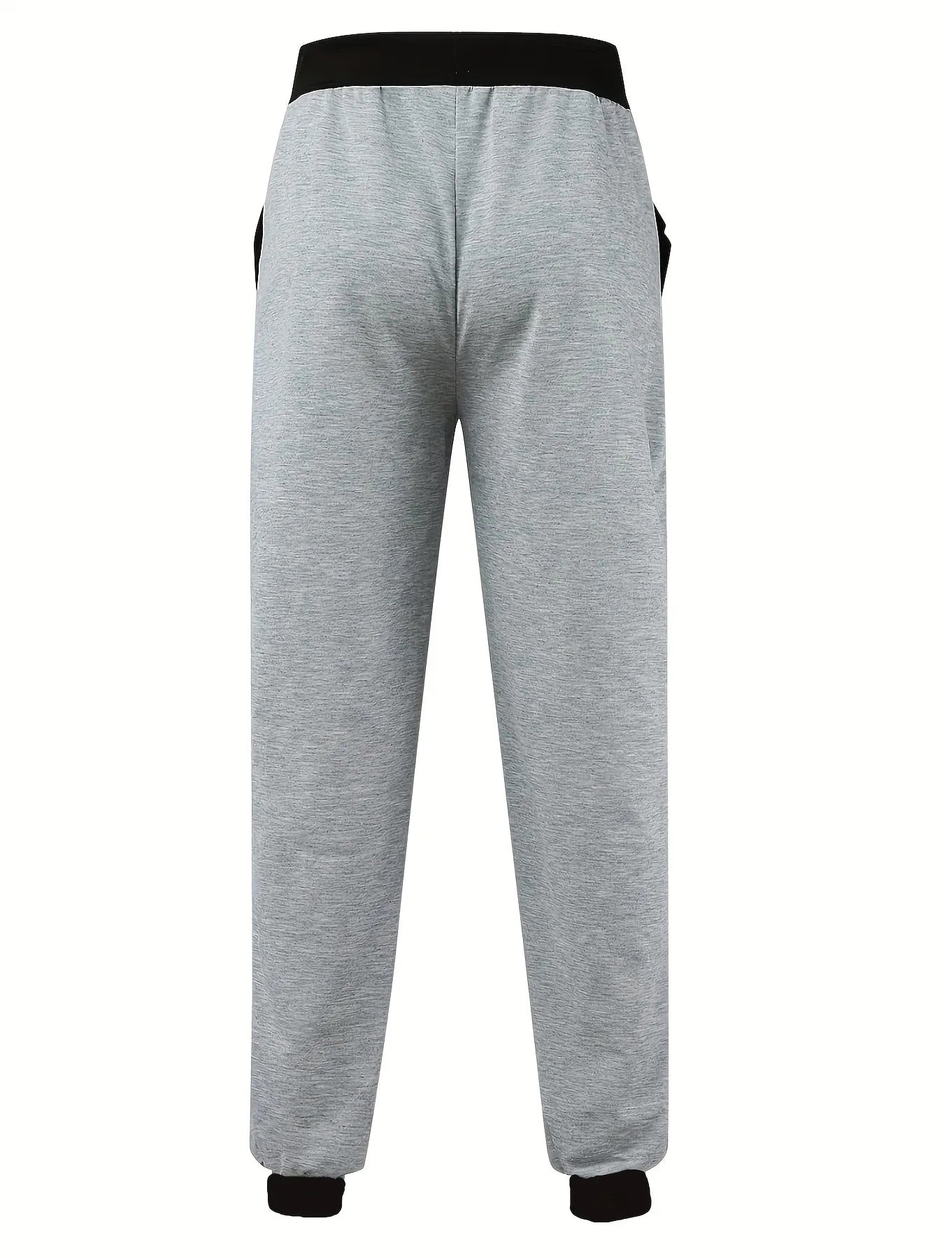 Loose Fit Men's Casual Pants Spring New Style Youth Elastic Pure Color Cuffed Long Trousers Breathable Machine Washable