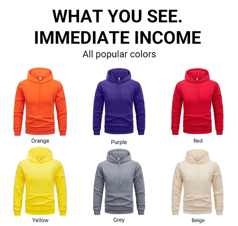 Mens Sweatshirt On Clearance Sale Fashion Casual New in Hoodies Soft Loose Pullovers Fleece Autumn Unisex Loose Clothing