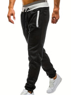 Loose Fit Men's Casual Pants Spring New Style Youth Elastic Pure Color Cuffed Long Trousers Breathable Machine Washable