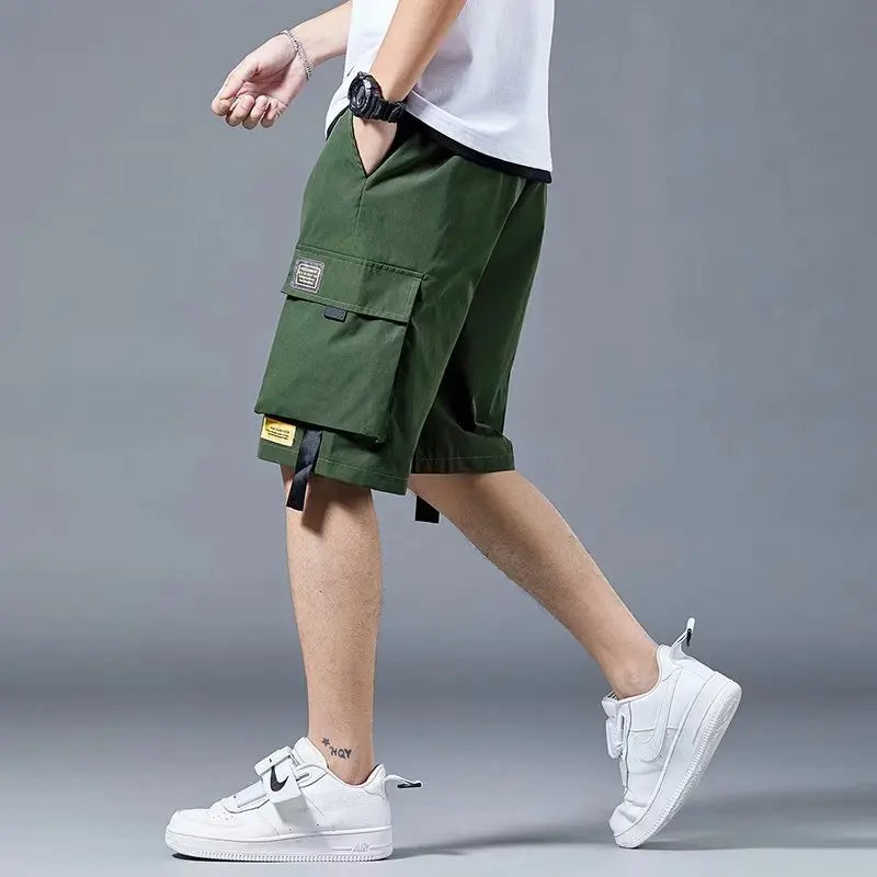 Loose Casual Basketball Shorts for Men Summer Trendy American Style Loose plus Size Workwear Five-Quarter Length Pants