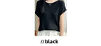 Summer Thin Ice Silk Knitted Loose T-Shirt Women's Short Sleeve Versatile Top Breathable Cool Feeling Pure Color Basic Fit