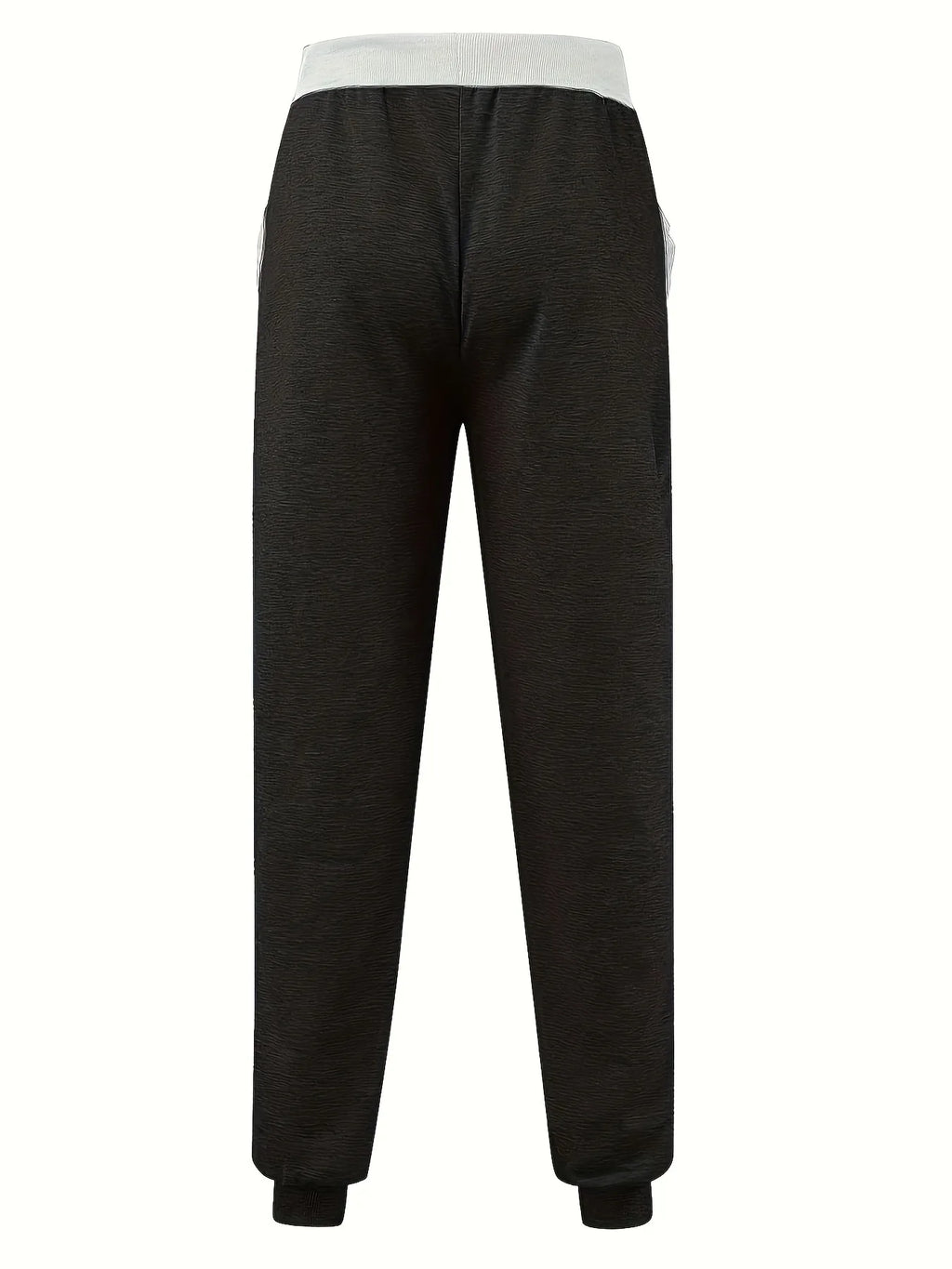 Loose Fit Men's Casual Pants Spring New Style Youth Elastic Pure Color Cuffed Long Trousers Breathable Machine Washable