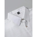 Men's Pure Color Flat Button Casual Short Sleeve Shirt Autumn Winter New Style Slim Fit Comfortable Breathable Fashionable