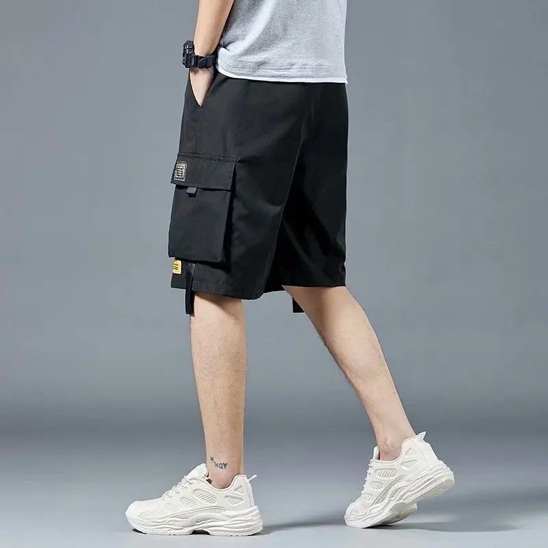 Loose Casual Basketball Shorts for Men Summer Trendy American Style Loose plus Size Workwear Five-Quarter Length Pants