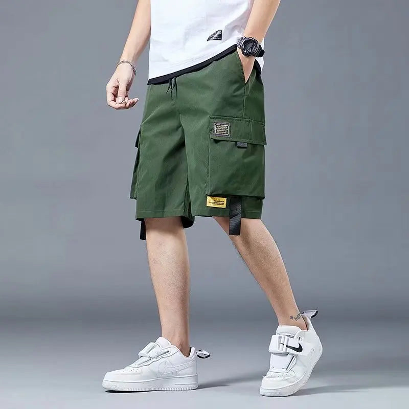 Loose Casual Basketball Shorts for Men Summer Trendy American Style Loose plus Size Workwear Five-Quarter Length Pants