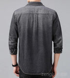 New denim shirt jacket men's casual loose plus size cowboy shirt spring autumn hundred with the tide shirts for men 8XL 7XL
