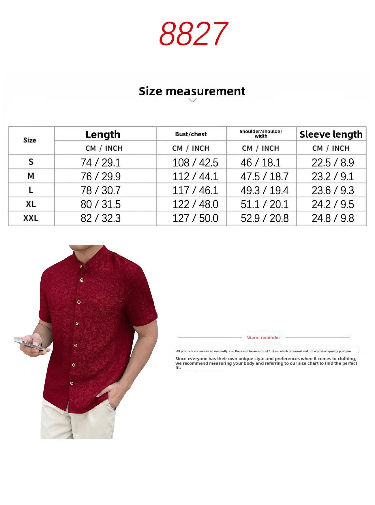 Casual Summer Shirt Men's Stand Collar Short Sleeve Light Maturity Leisure T-Shirt Open Cardigan Polyester Quick Dry Anti-Def...