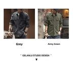 Retro American Workwear Long Sleeve Men's Denim Shirt Jacket Autumn Loose Hunting Style Casual Fashion Outerwear Coat