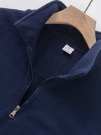 2025 New Men's Double-sided Fleece Half-Zip Casual Hoodie Jacket Autumn Winter Polyester Fiber Sporty Loose Fit Fashion Urban