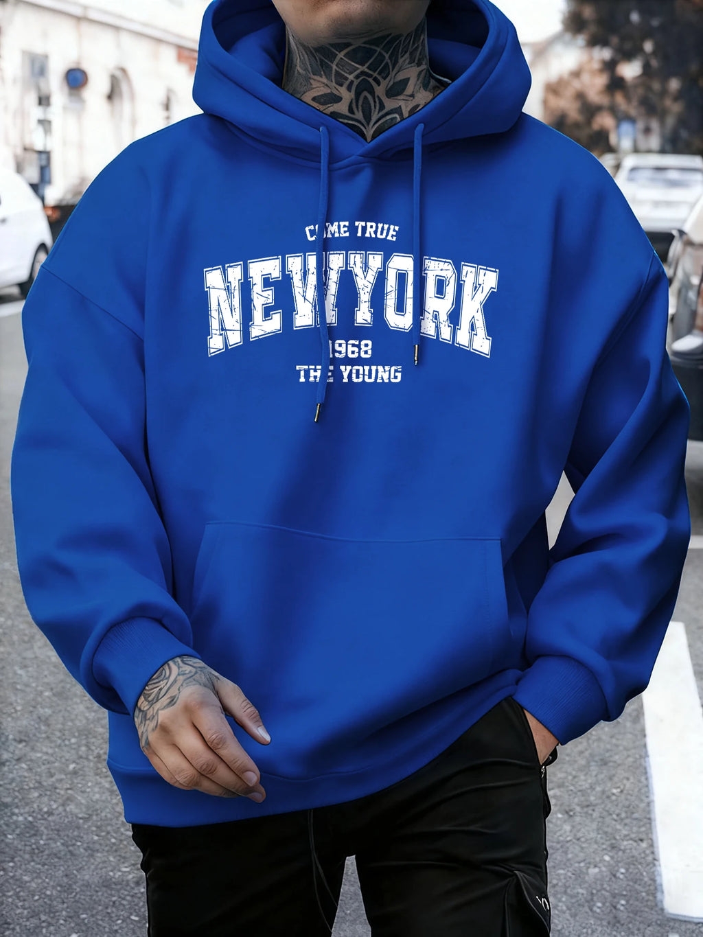 Come Ture New York 1968 The Young Printed Man Pullover Trendy Fleece Hoodie Autumn O-Neck Clothes Crewneck Male Sportswear